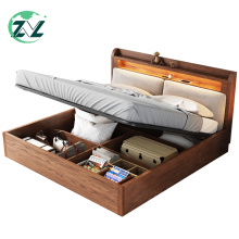 Schlafzimmermöbel Tyle USB-Ladegerät Holzbettgestell